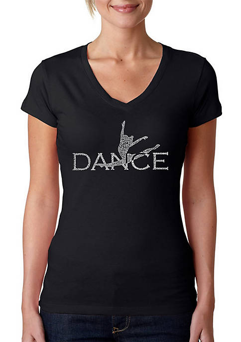 Word Art V-Neck T-Shirt - Dancer