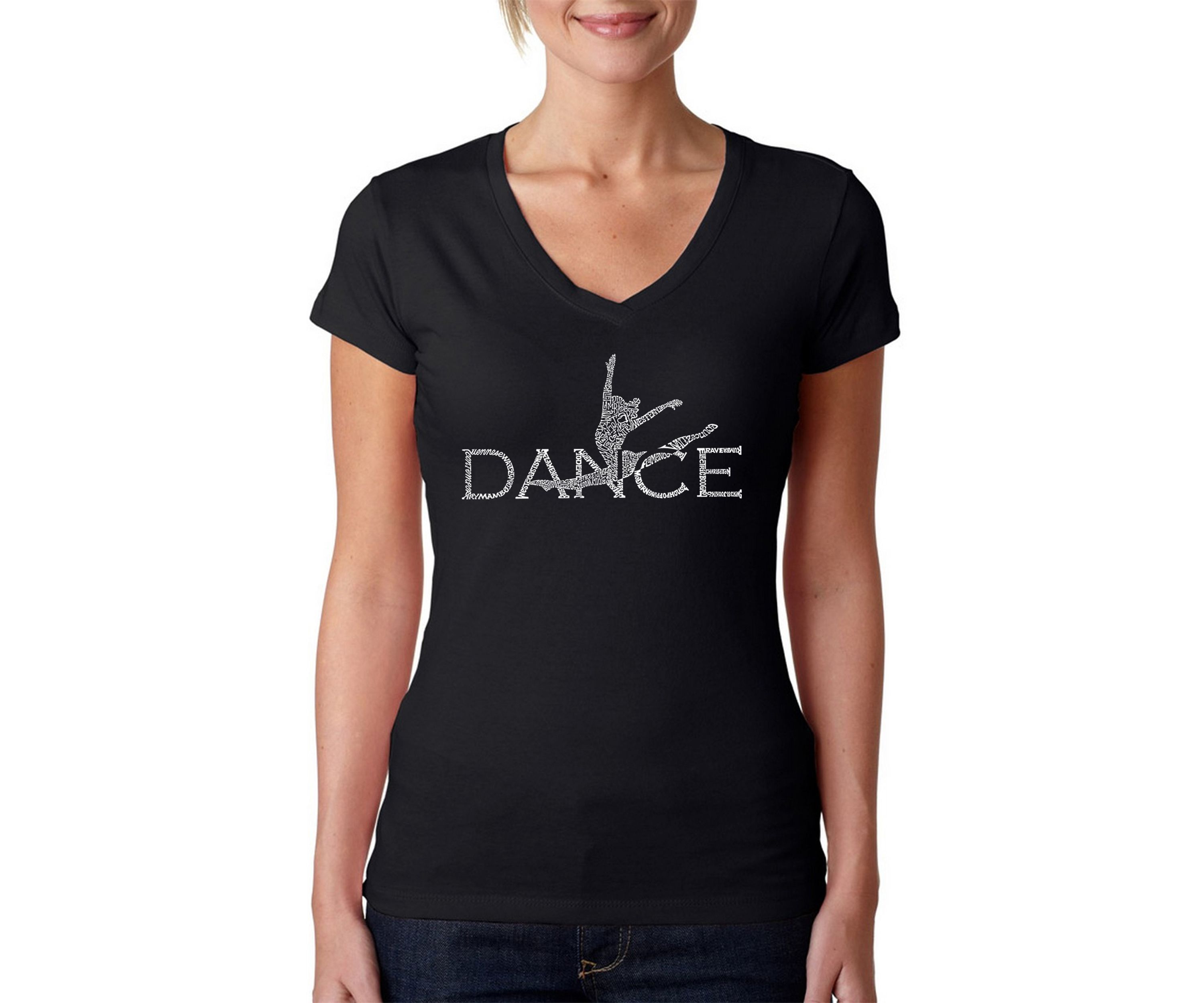 Word Art V-Neck T-Shirt - Dancer
