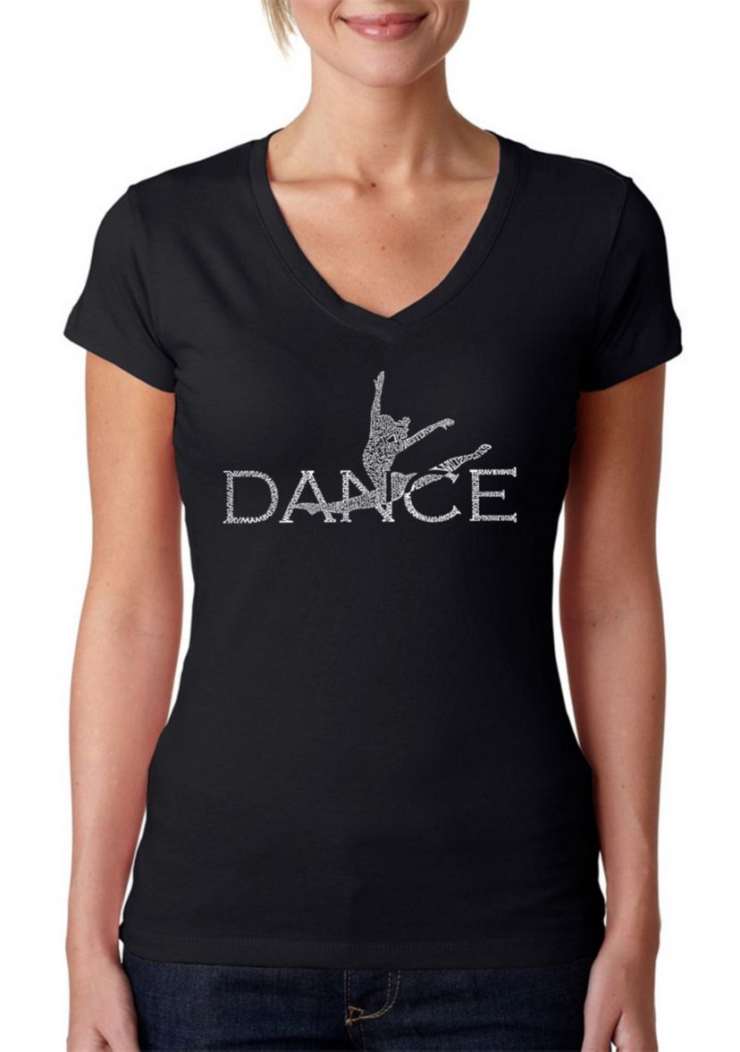 Word Art V-Neck T-Shirt - Dancer