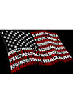 Womens Word Art V-Neck Graphic T-Shirt - American Wars Tribute Flag