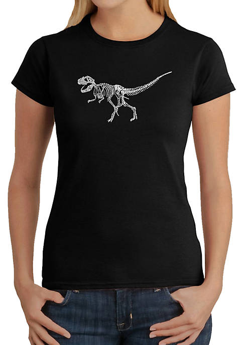 Word Art T Shirt – Dinosaur T-Rex Skeleton
