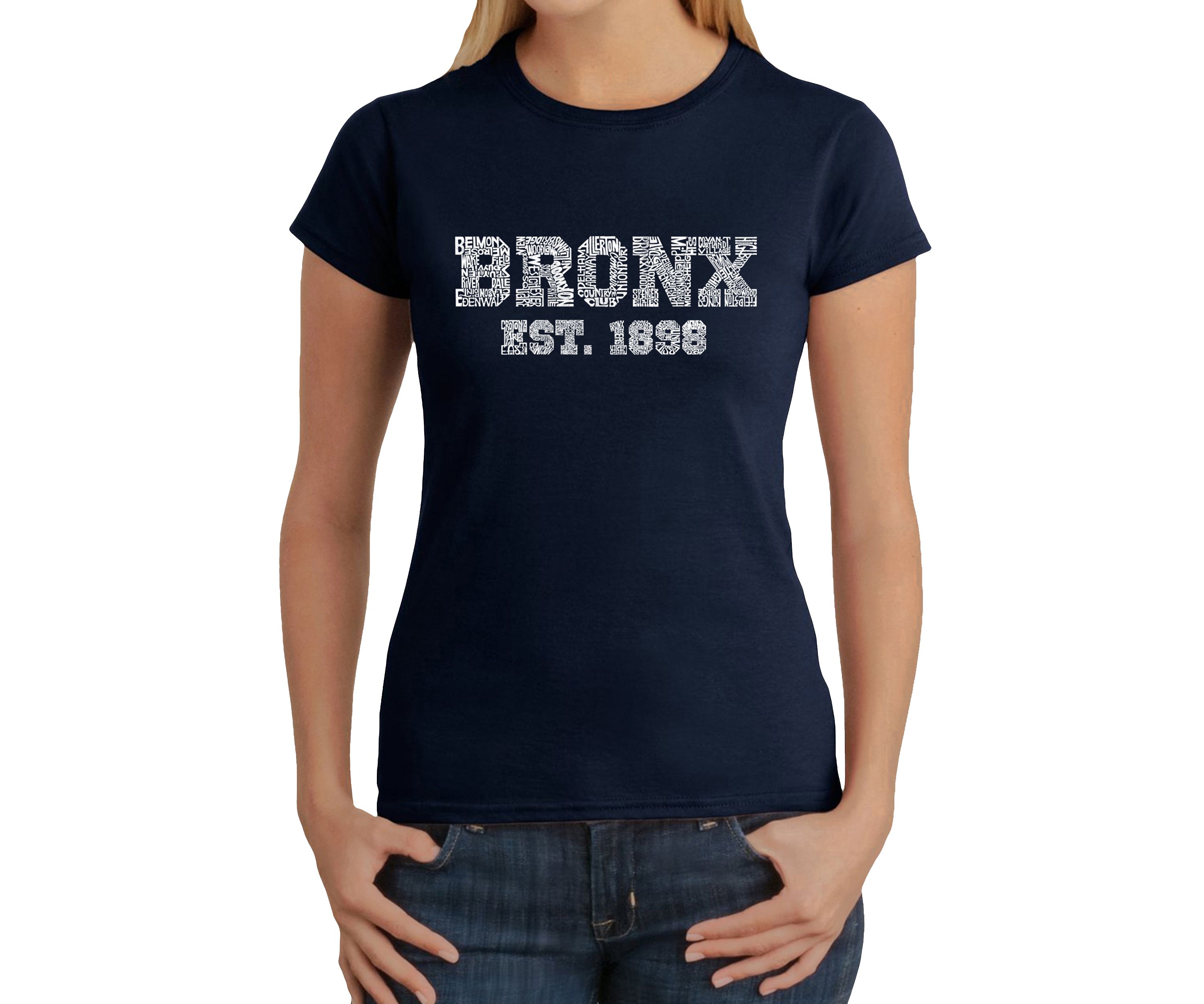 Word Art T Shirt – Popular Neighborhoods in Bronx, NY