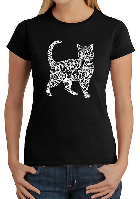 LA Pop Art Word Art T-Shirt- Cat
