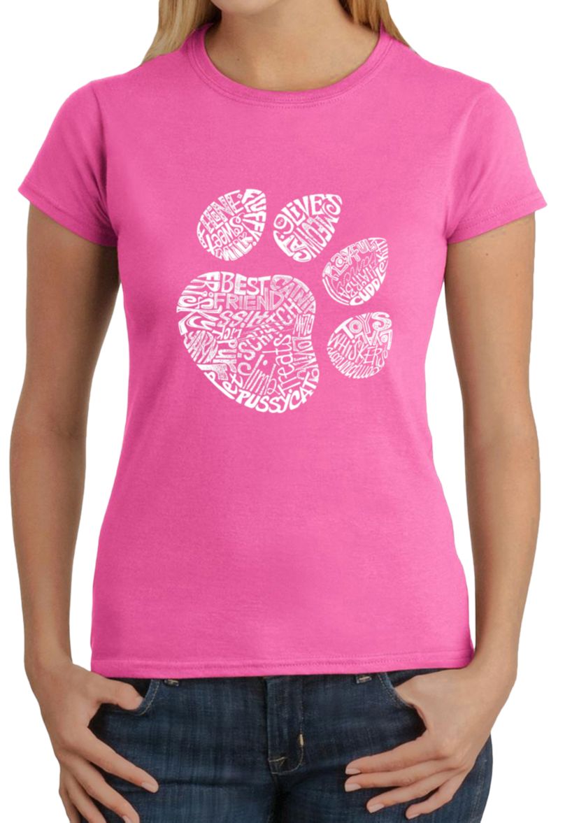 Word Art T-Shirt - Cat Paw