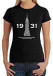 Womens Word Art Graphic T-Shirt - Empire State Building