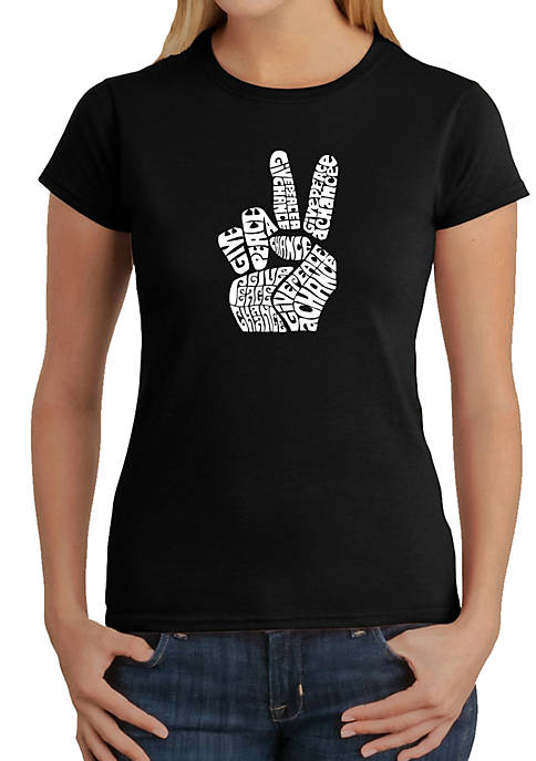 Word Art T Shirt – Peace Fingers