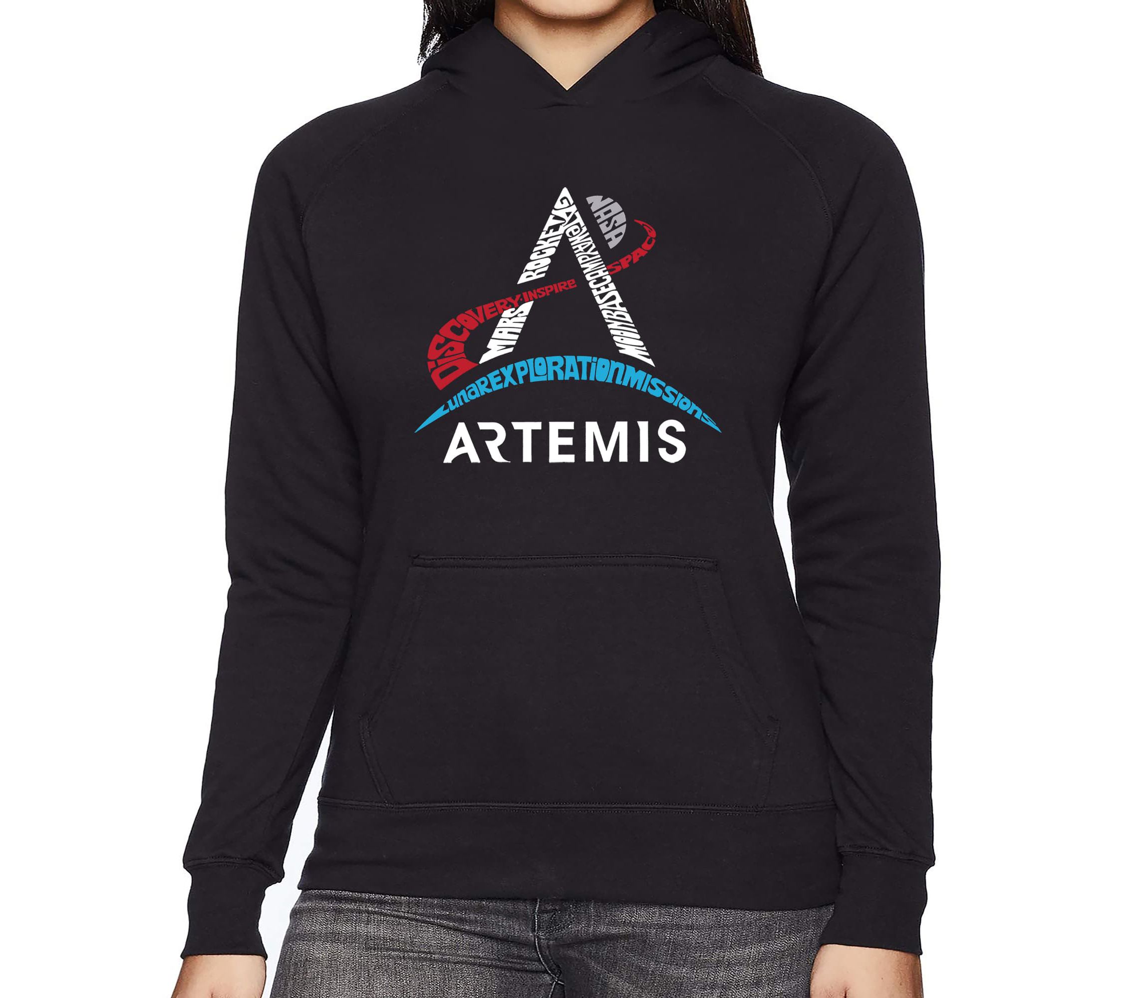 NASA Artemis Logo - Womens Word Art Hooded Sweatshirt