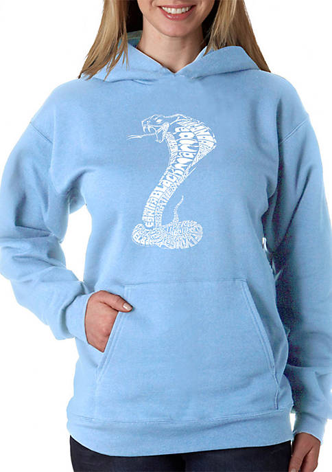 Word Art Hooded Sweatshirt - Types of Snakes