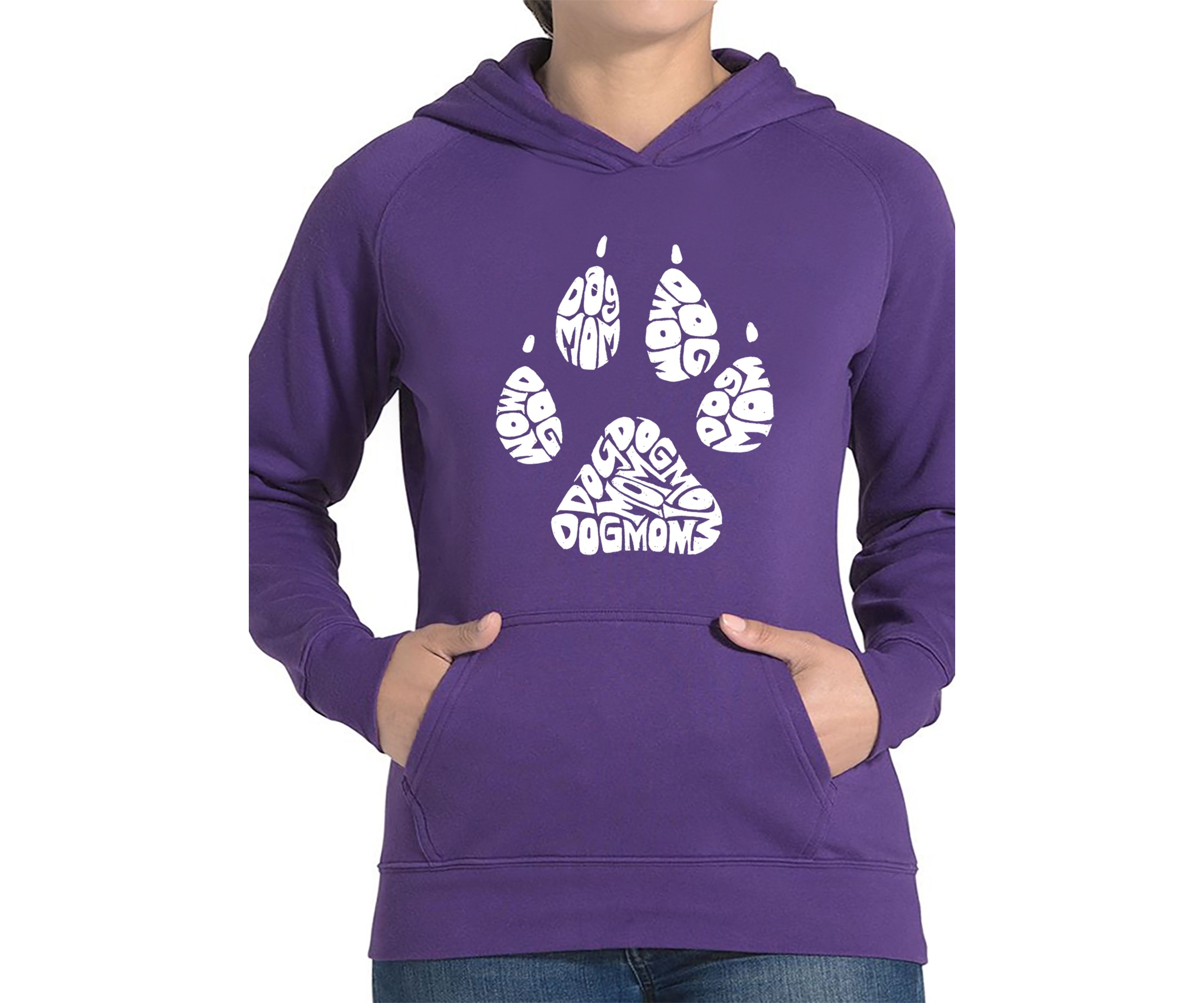 Womens Word Art Hooded Sweatshirt -Dog Mom