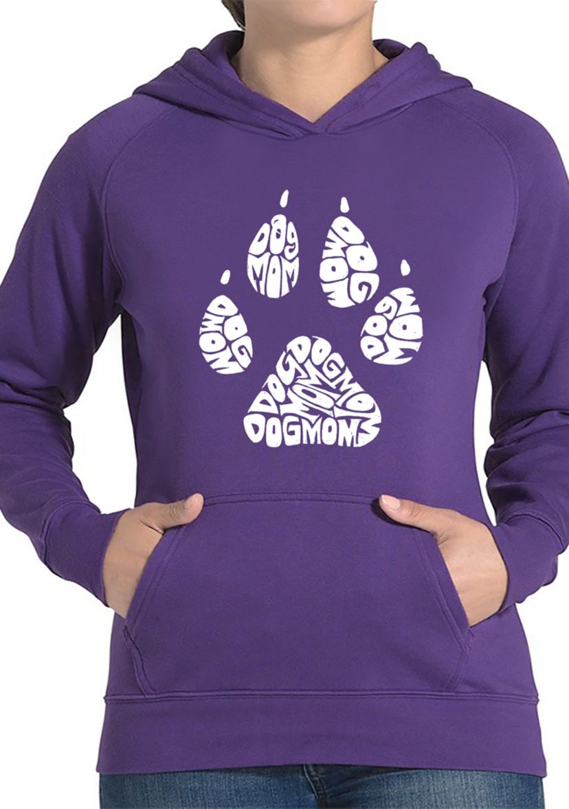 Womens Word Art Hooded Sweatshirt -Dog Mom