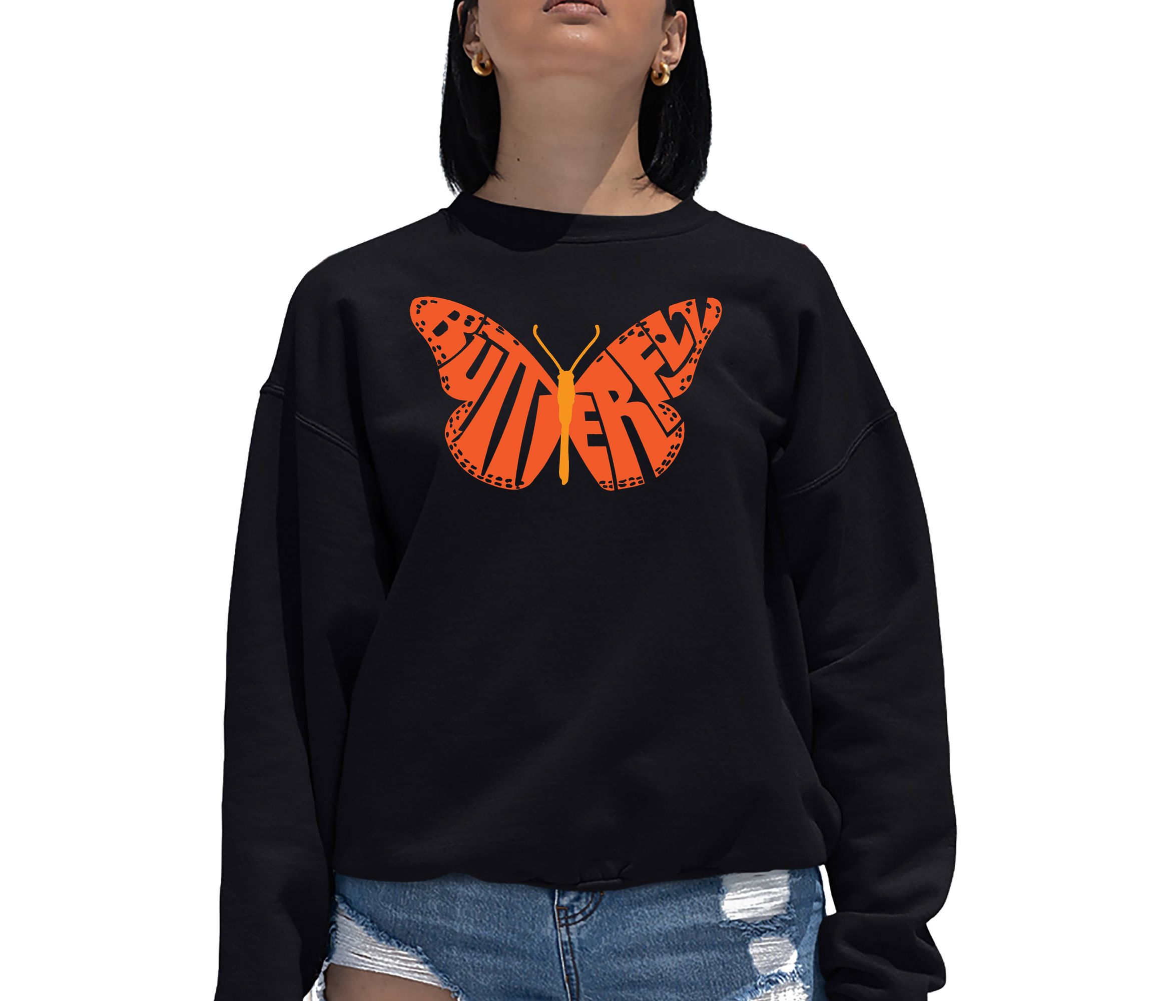 Butterfly - Womens Word Art Crewneck Sweatshirt