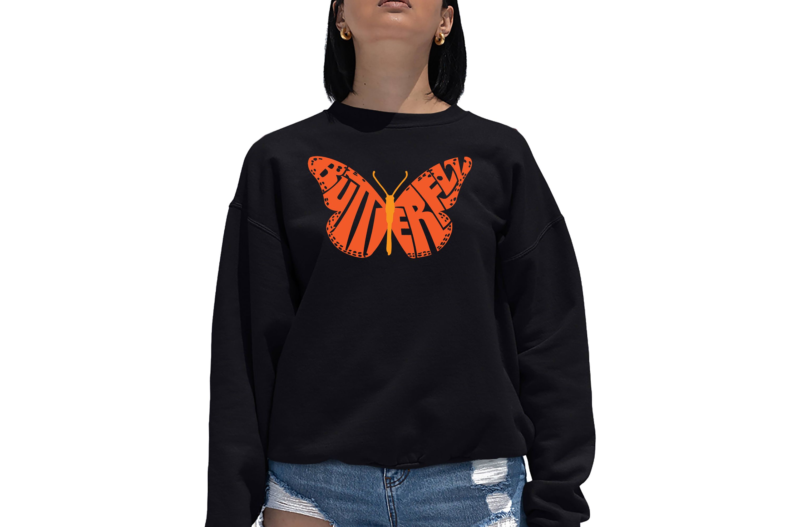 Butterfly - Womens Word Art Crewneck Sweatshirt