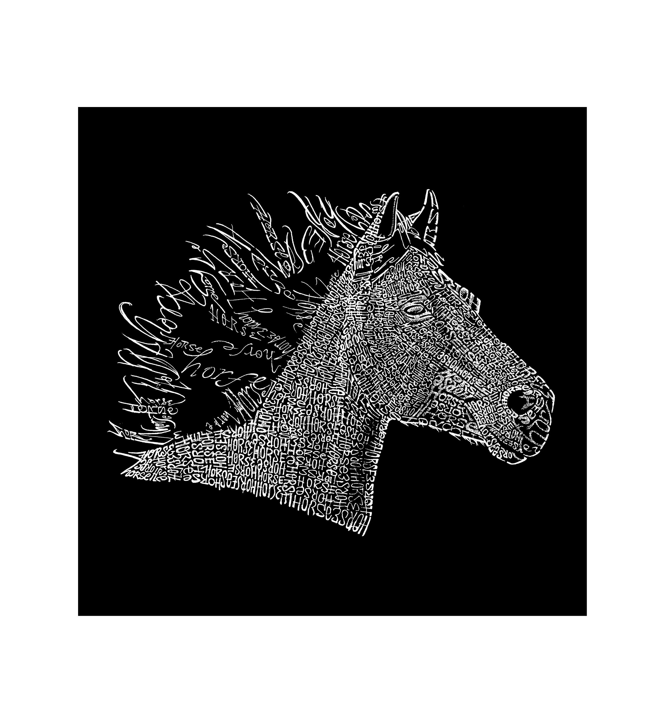 Womens Word Art Graphic T-Shirt - Horse Mane