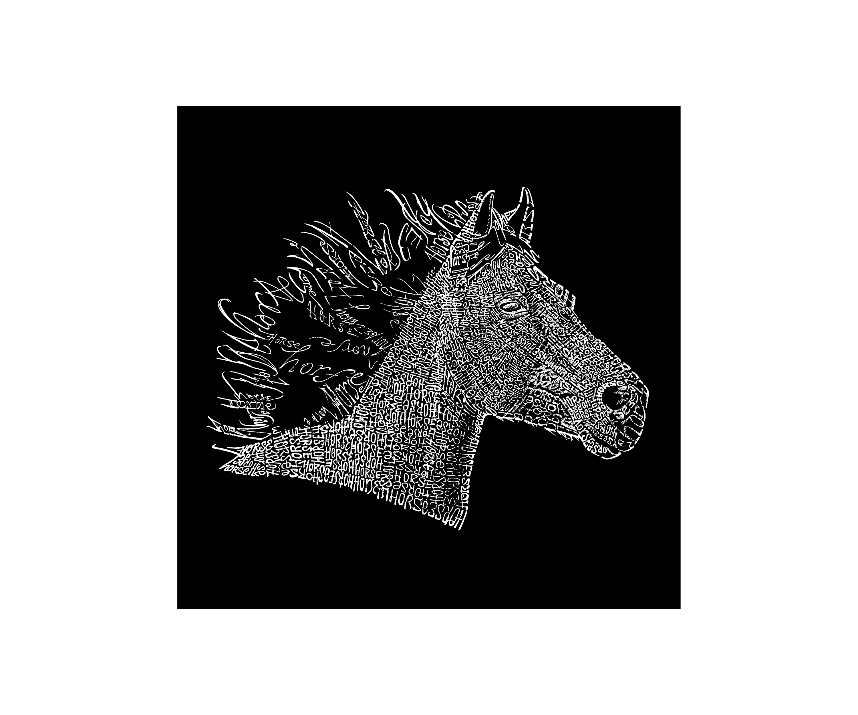 Womens Word Art Graphic T-Shirt - Horse Mane
