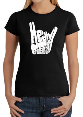 LA Pop Art Word Art T Shirt Heavy Metal Belk