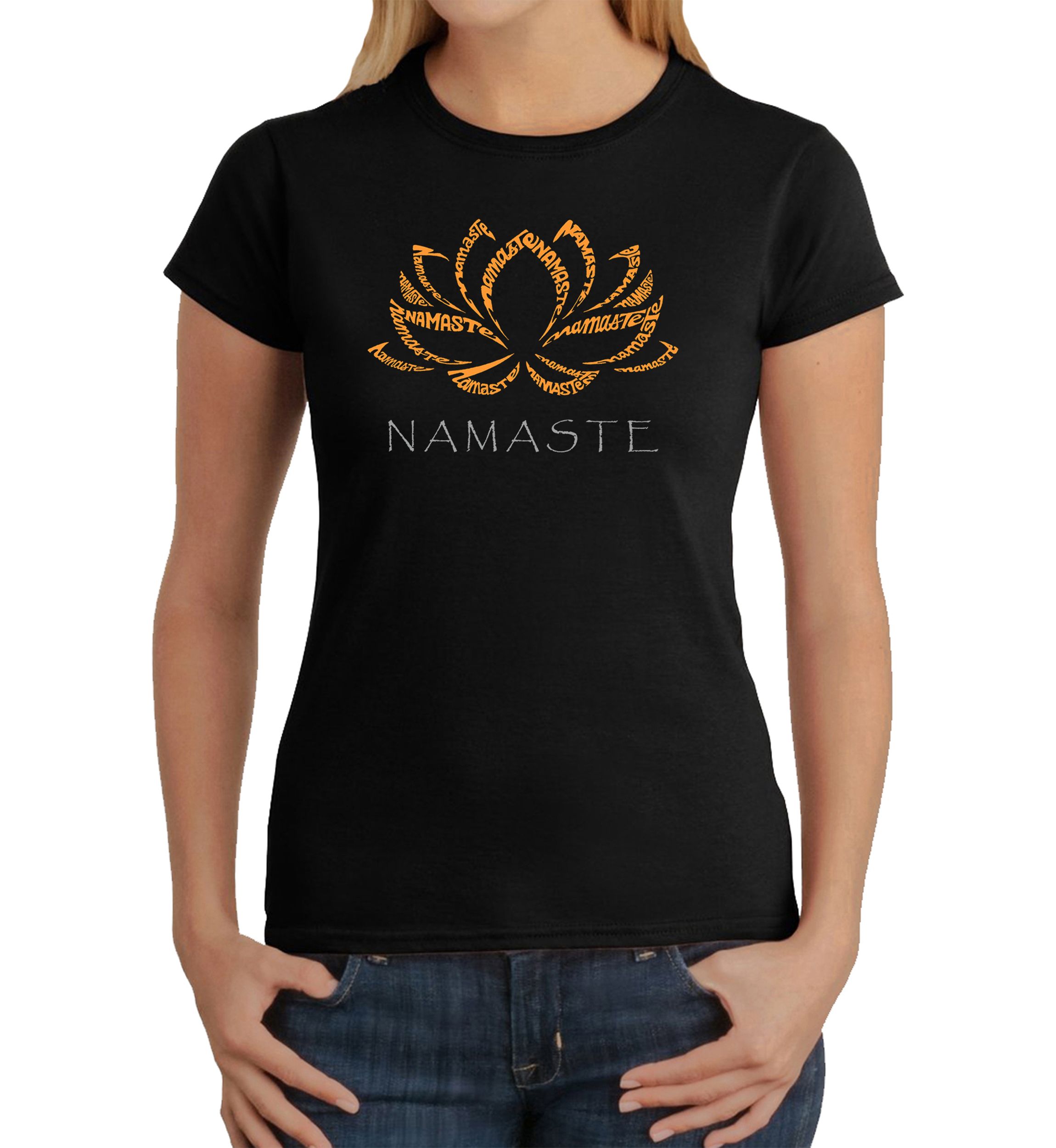 Womens Word Art Graphic T-Shirt - Namaste