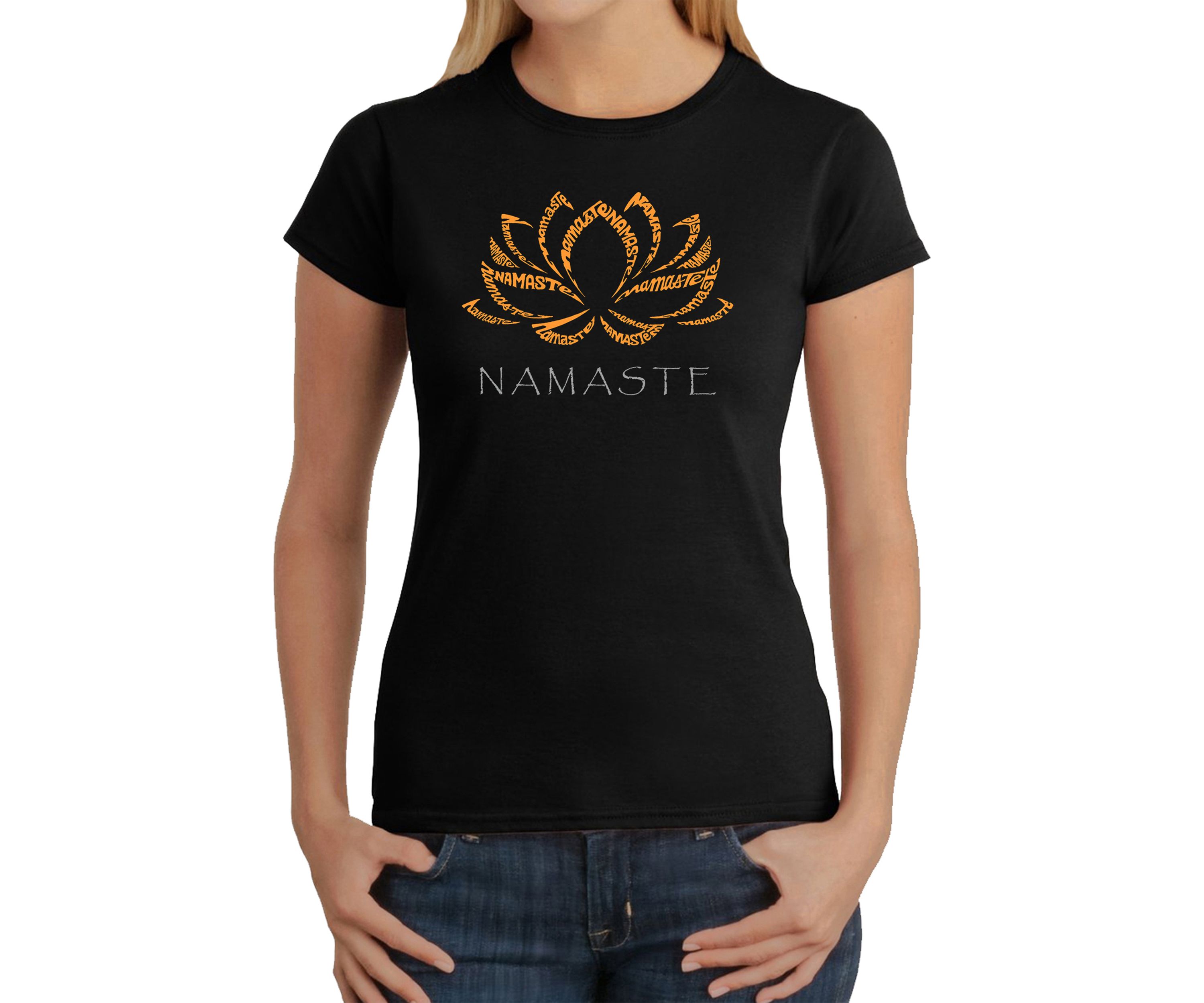 Womens Word Art Graphic T-Shirt - Namaste