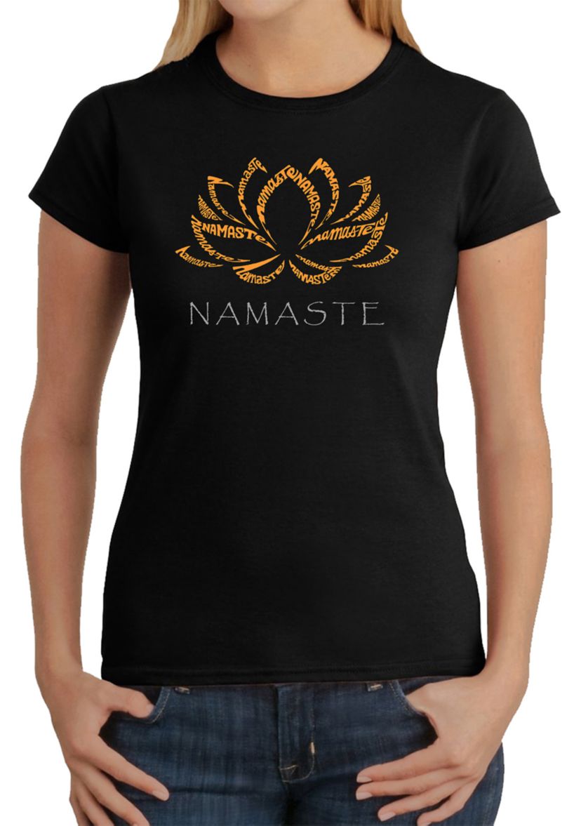 Womens Word Art Graphic T-Shirt - Namaste