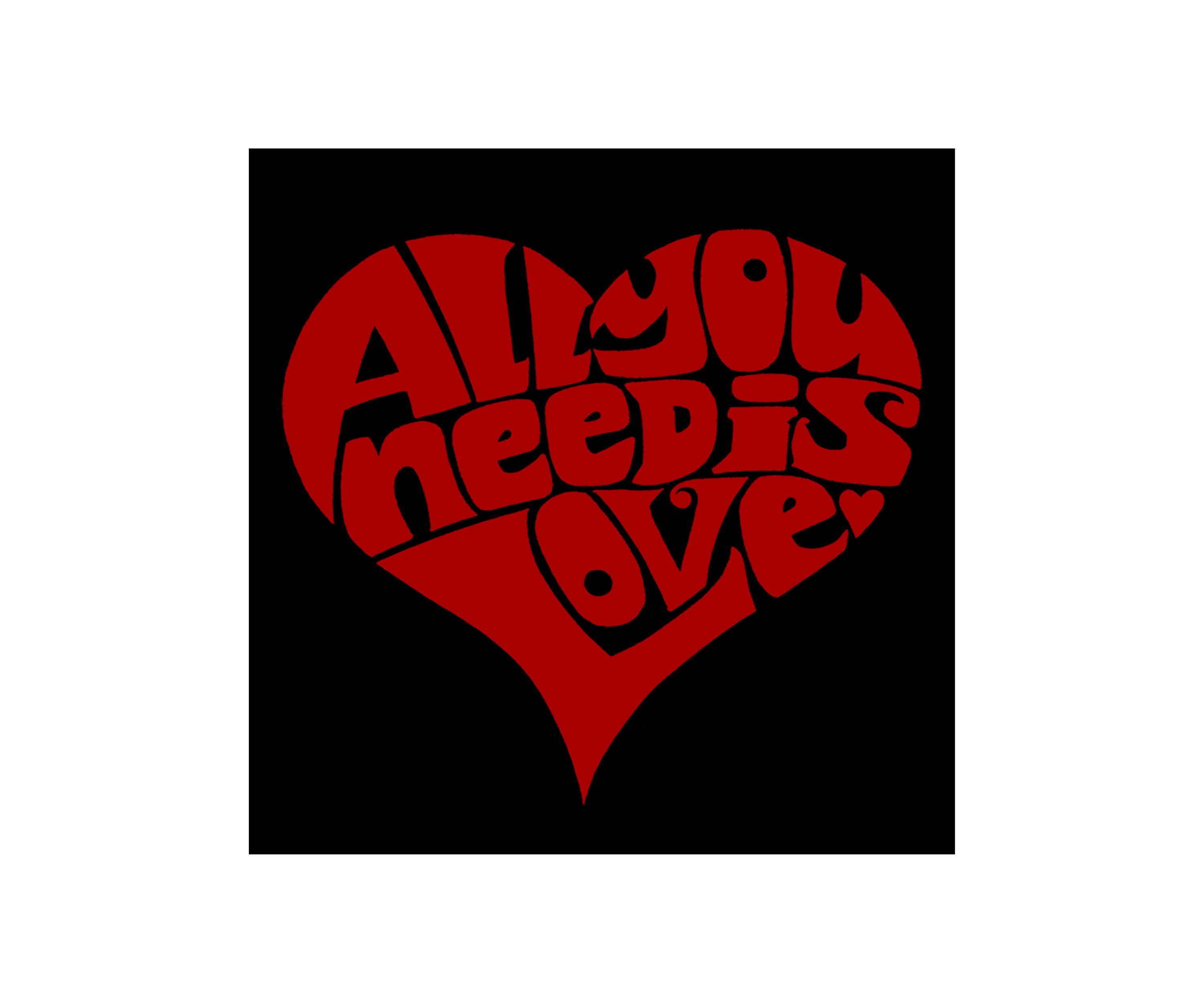 Womens Word Art Graphic T-Shirt - All You Need is Love