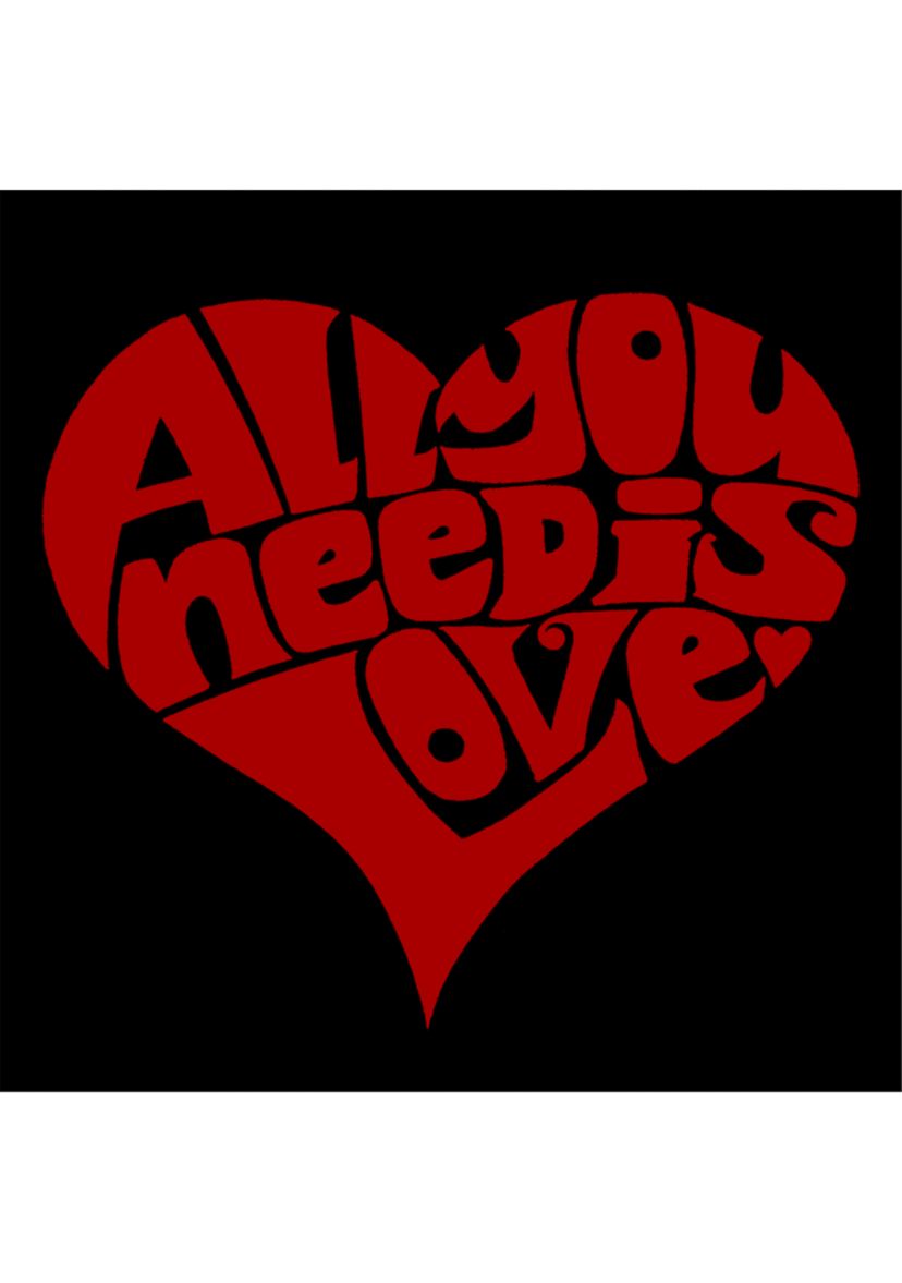 Womens Word Art Graphic T-Shirt - All You Need is Love
