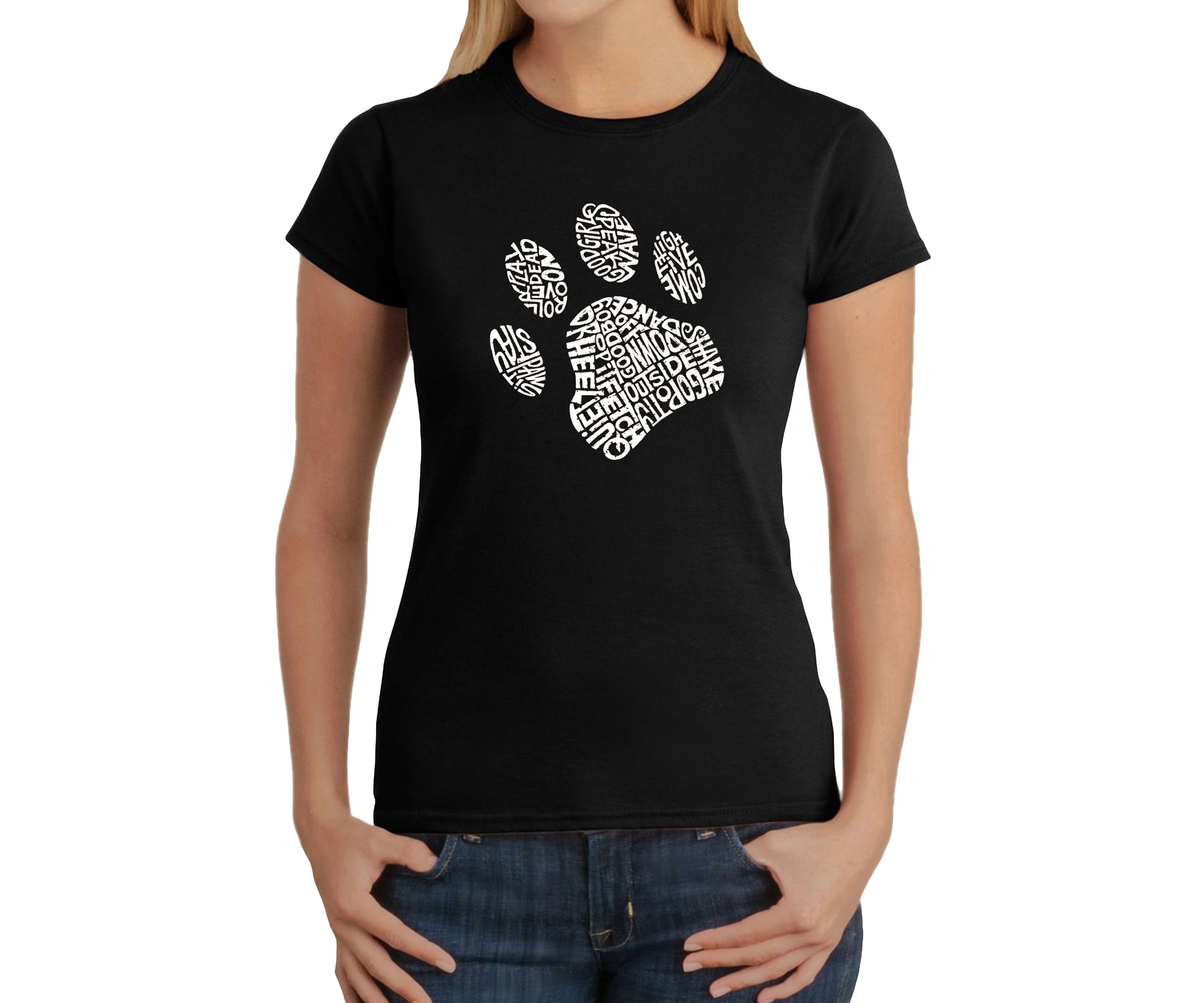 Word Art T-Shirt - Dog Paw
