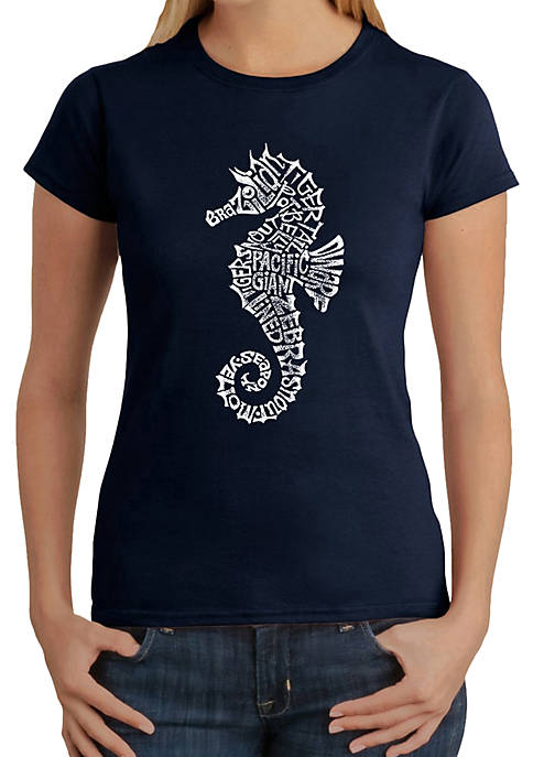 Word Art T-Shirt- Types of Seahorse