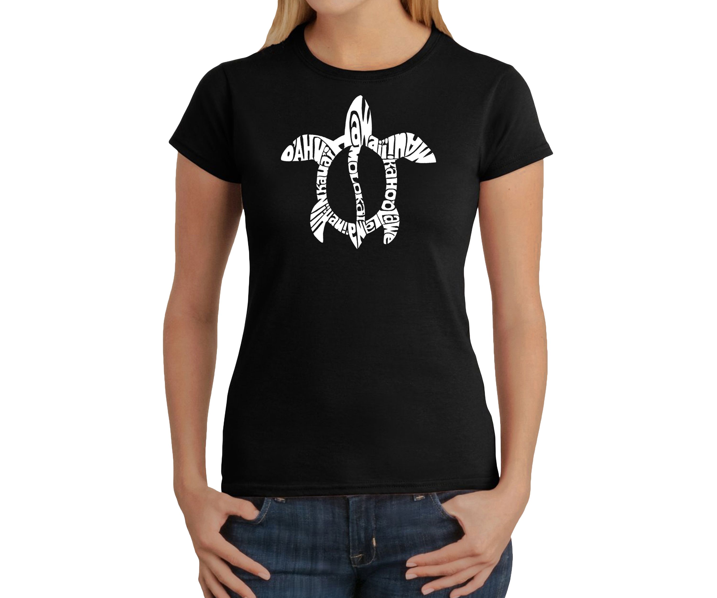 Word Art T-Shirt - Honu Turtle - Hawaiian Islands