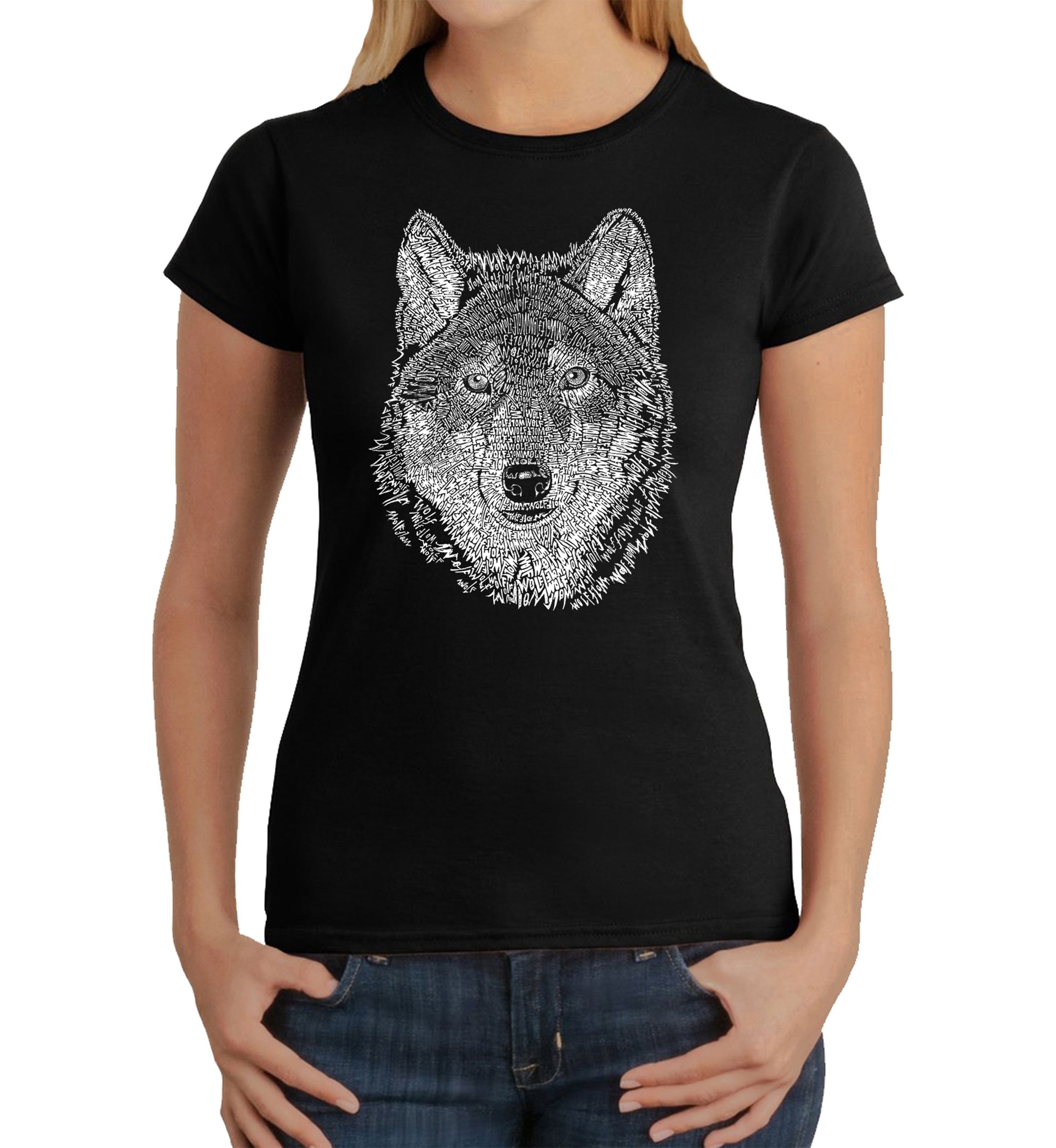 Womens Word Art T-Shirt - Wolf