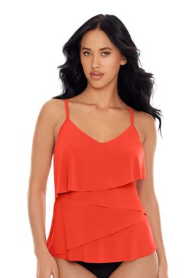 Solid Chloe Tiered Tankini Swim Top