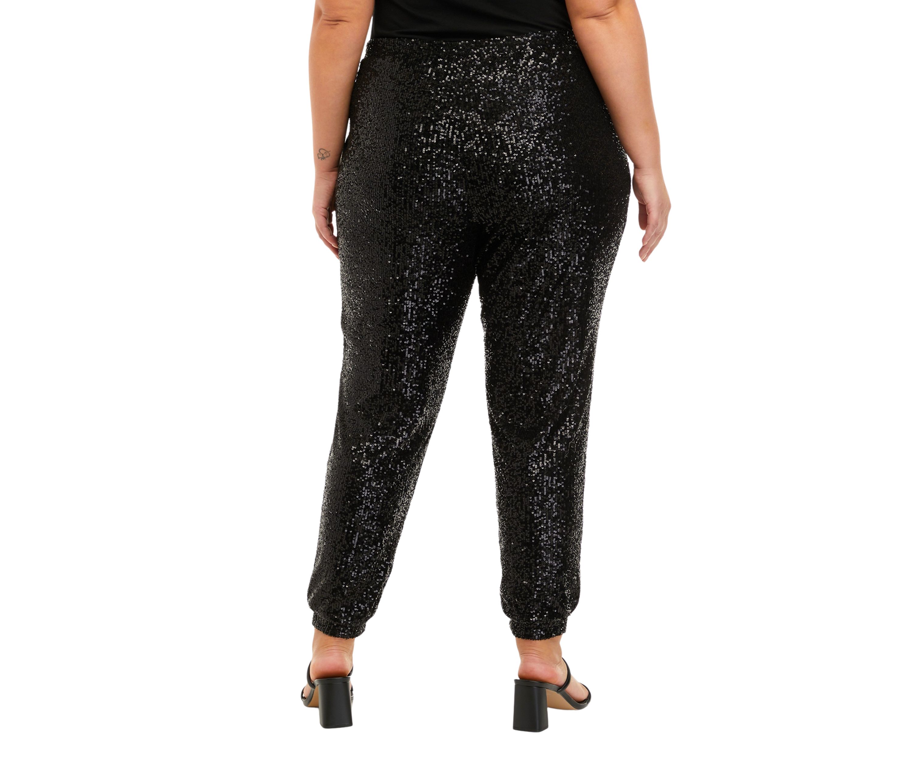 Plus Size Sequin Joggers