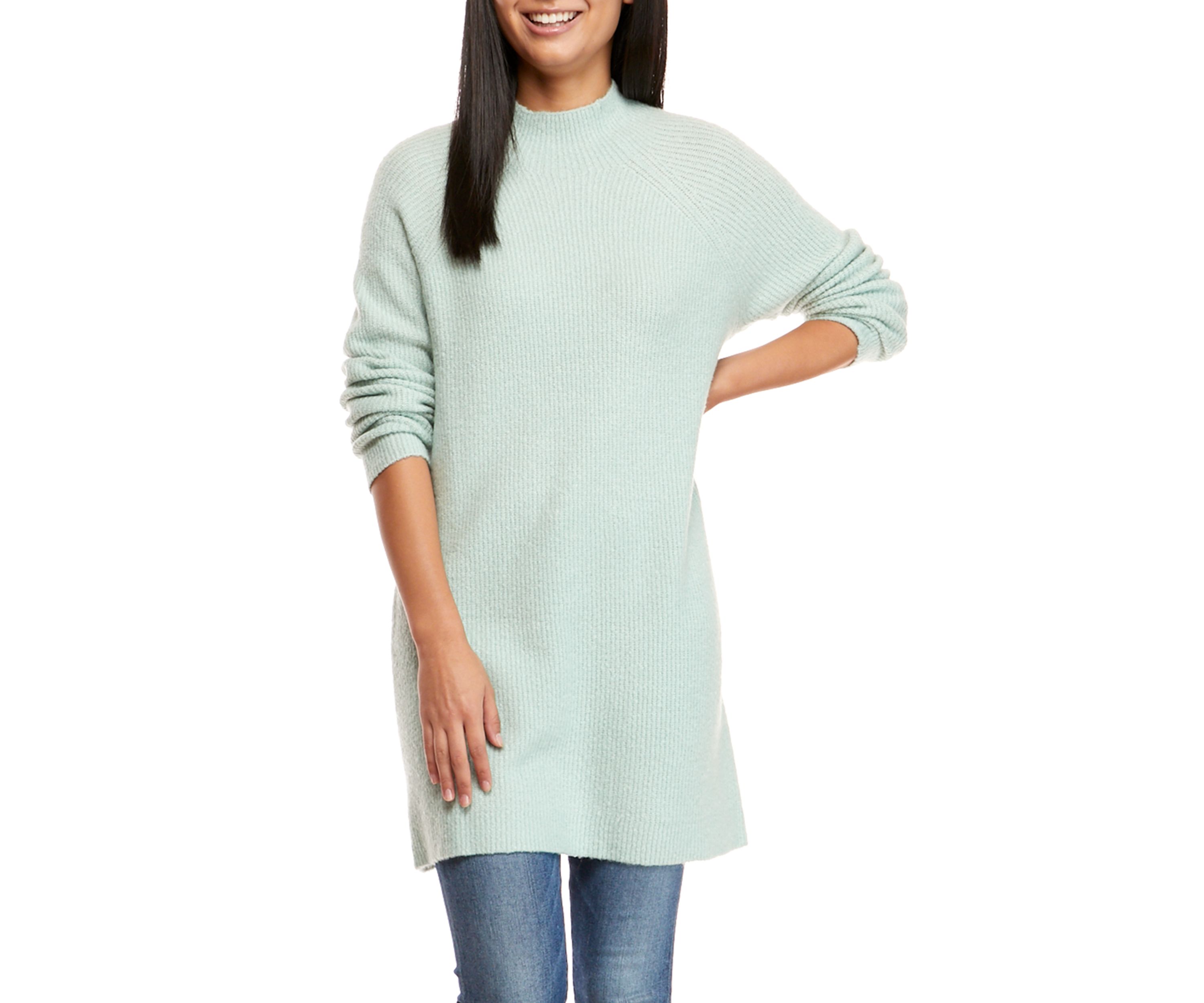 Womens Long Sleeve Tunic Sweater