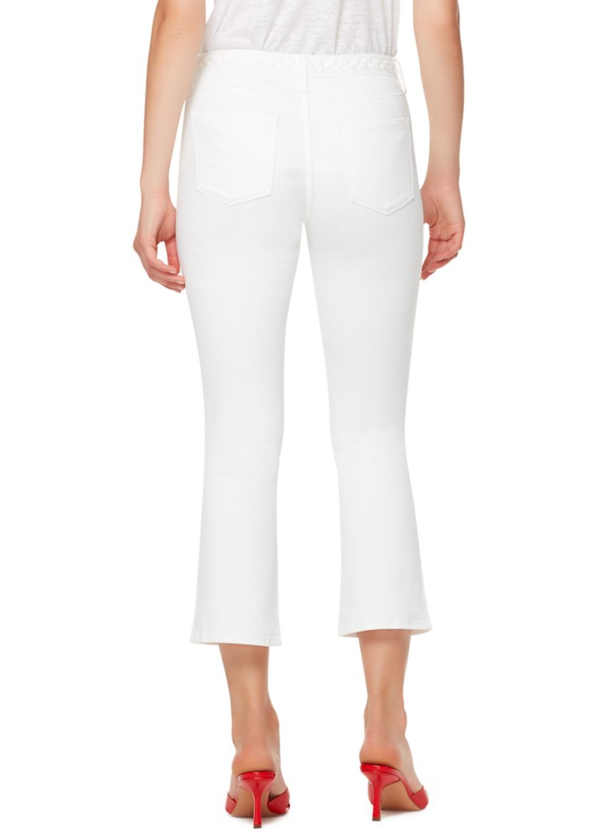 Womens Kick Crop Jeans with Braided Waistband Detail