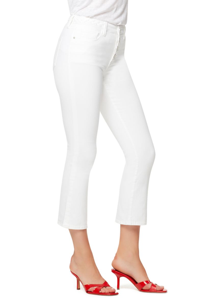 Womens Kick Crop Jeans with Braided Waistband Detail