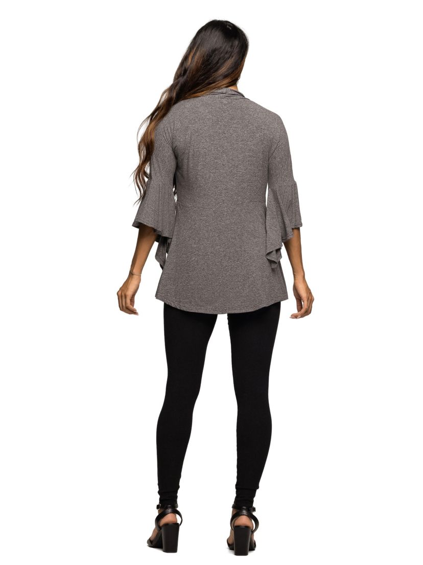 Maternity Tie Front Bell Sleeve Cardigan