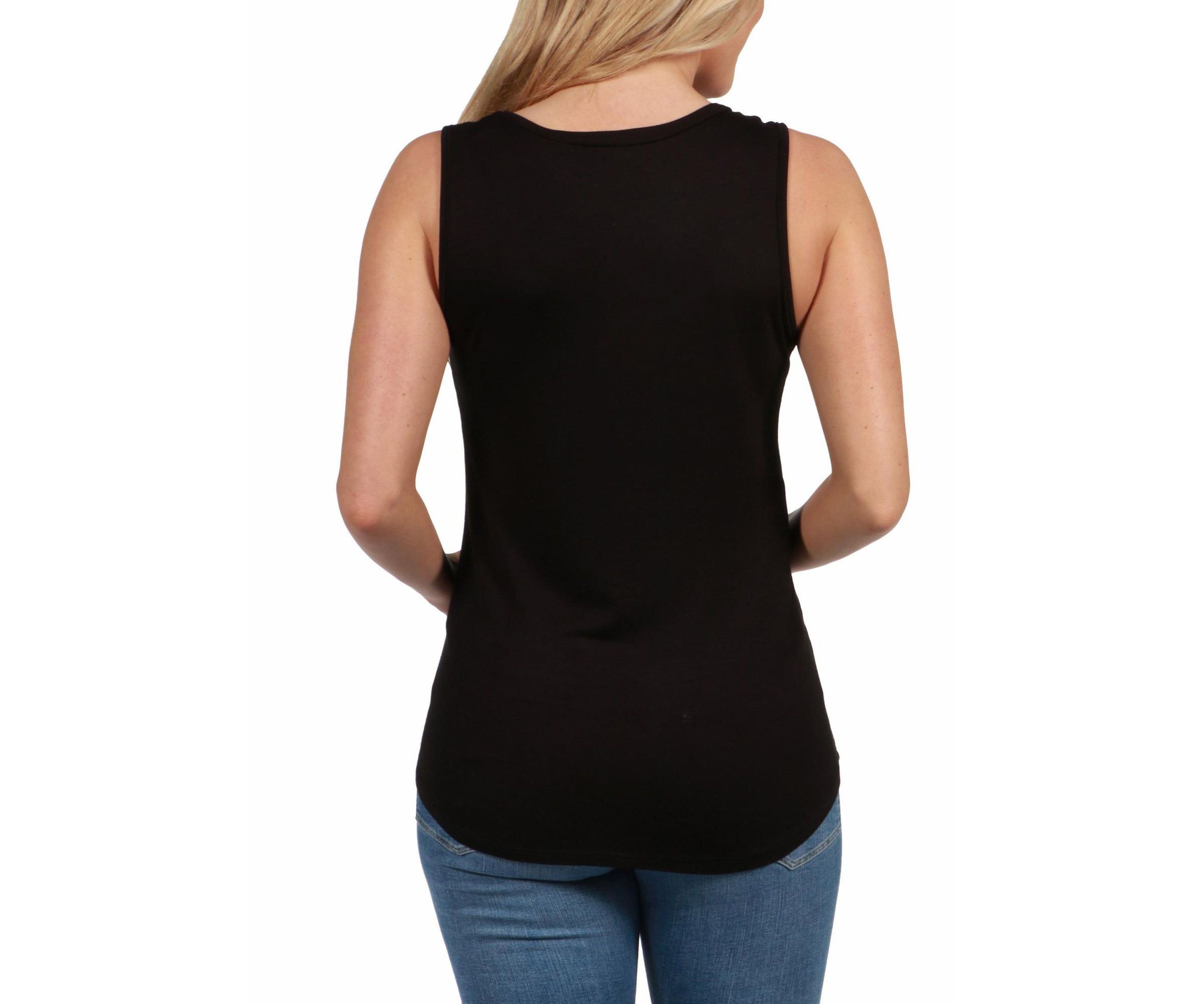 V Neck Maternity Tunic Tank Top with Round Hemline