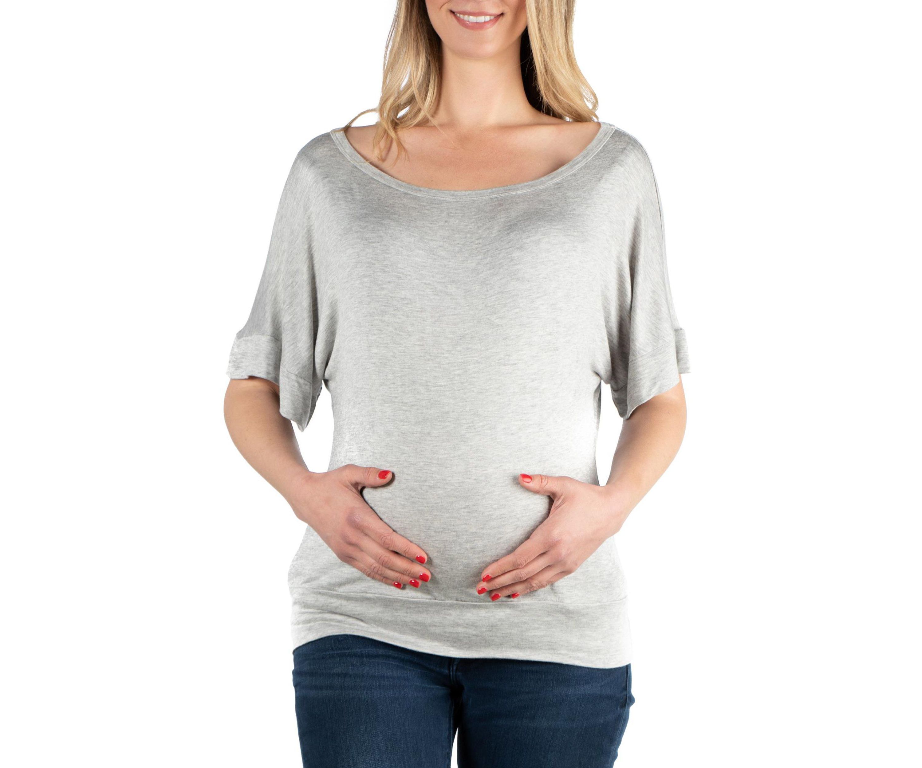 Loose Fit Dolman Maternity Top with Wide Sleeves