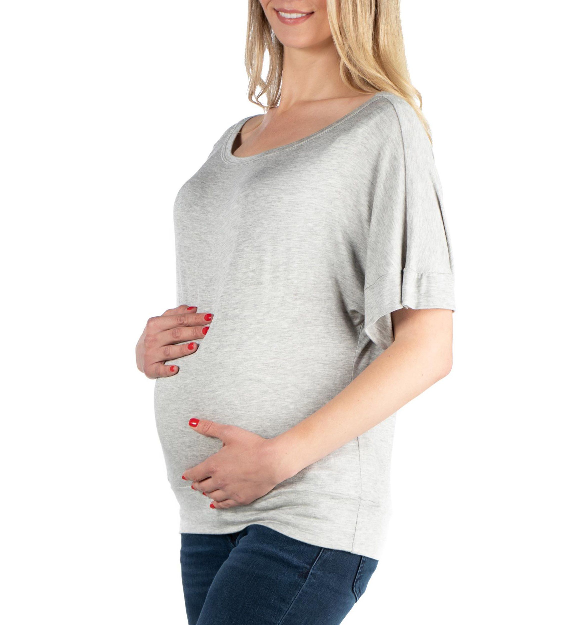 Loose Fit Dolman Maternity Top with Wide Sleeves