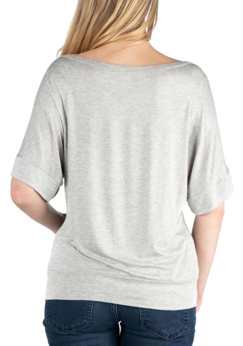 Loose Fit Dolman Maternity Top with Wide Sleeves