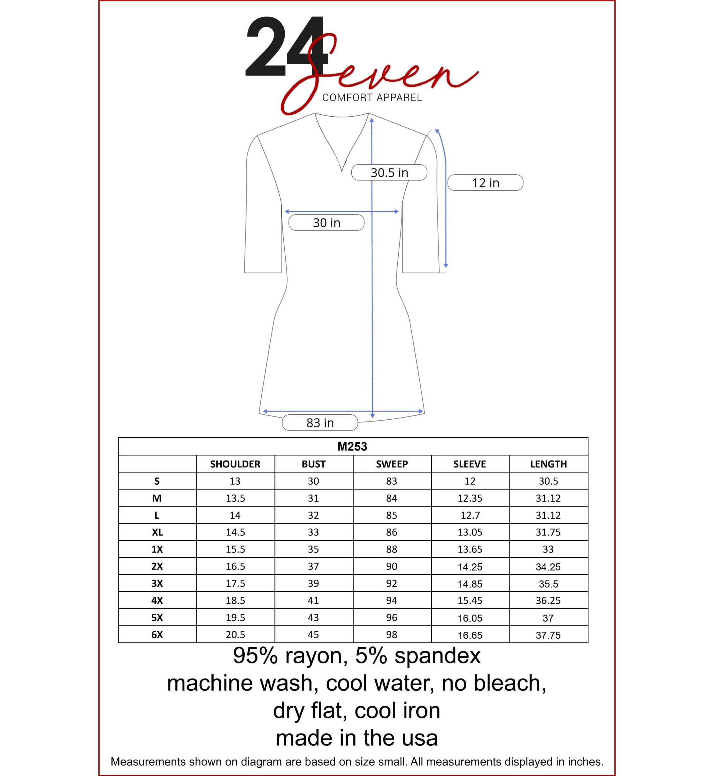 Quarter Sleeve Maternity Tunic Top with Button Detail