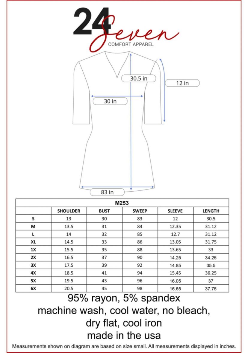 Quarter Sleeve Maternity Tunic Top with Button Detail