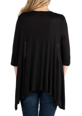 Elbow Length Sleeve Maternity Open Cardigan