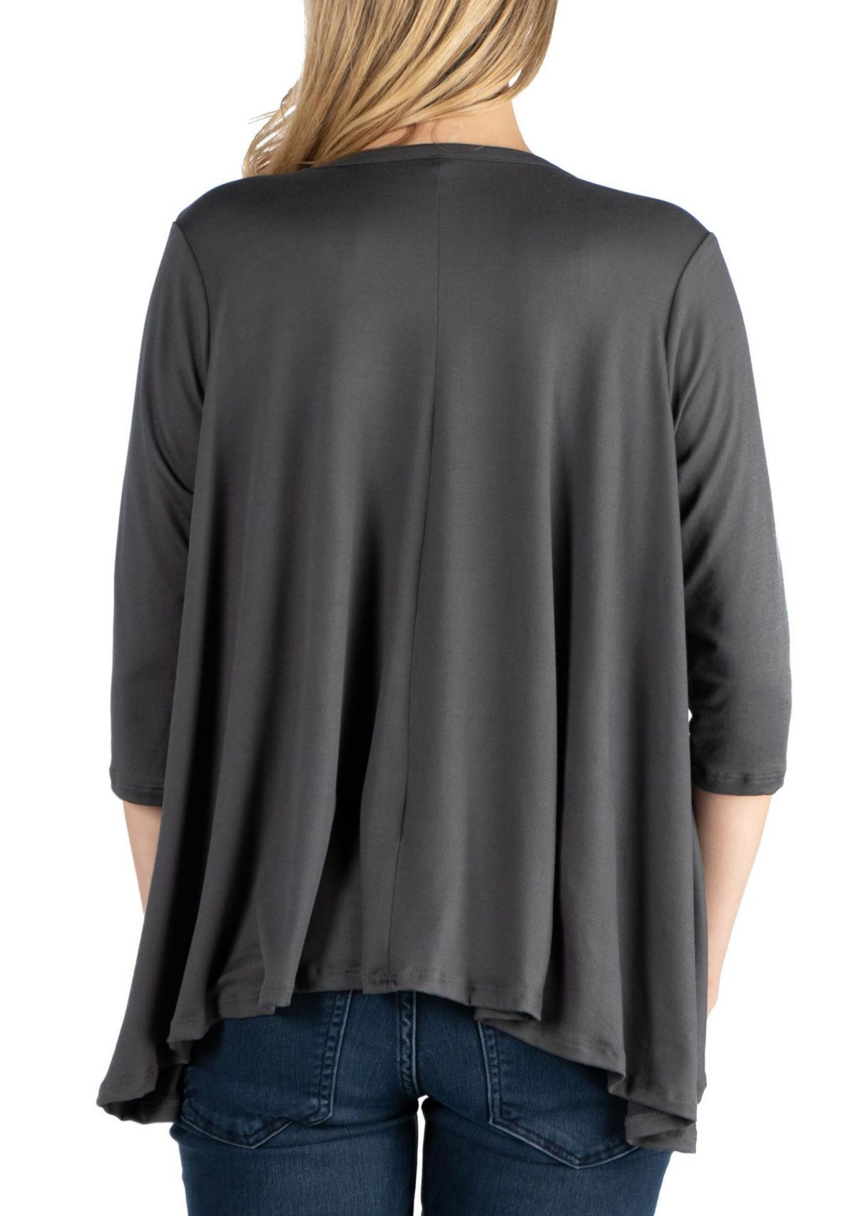 Elbow Length Sleeve Maternity Open Cardigan