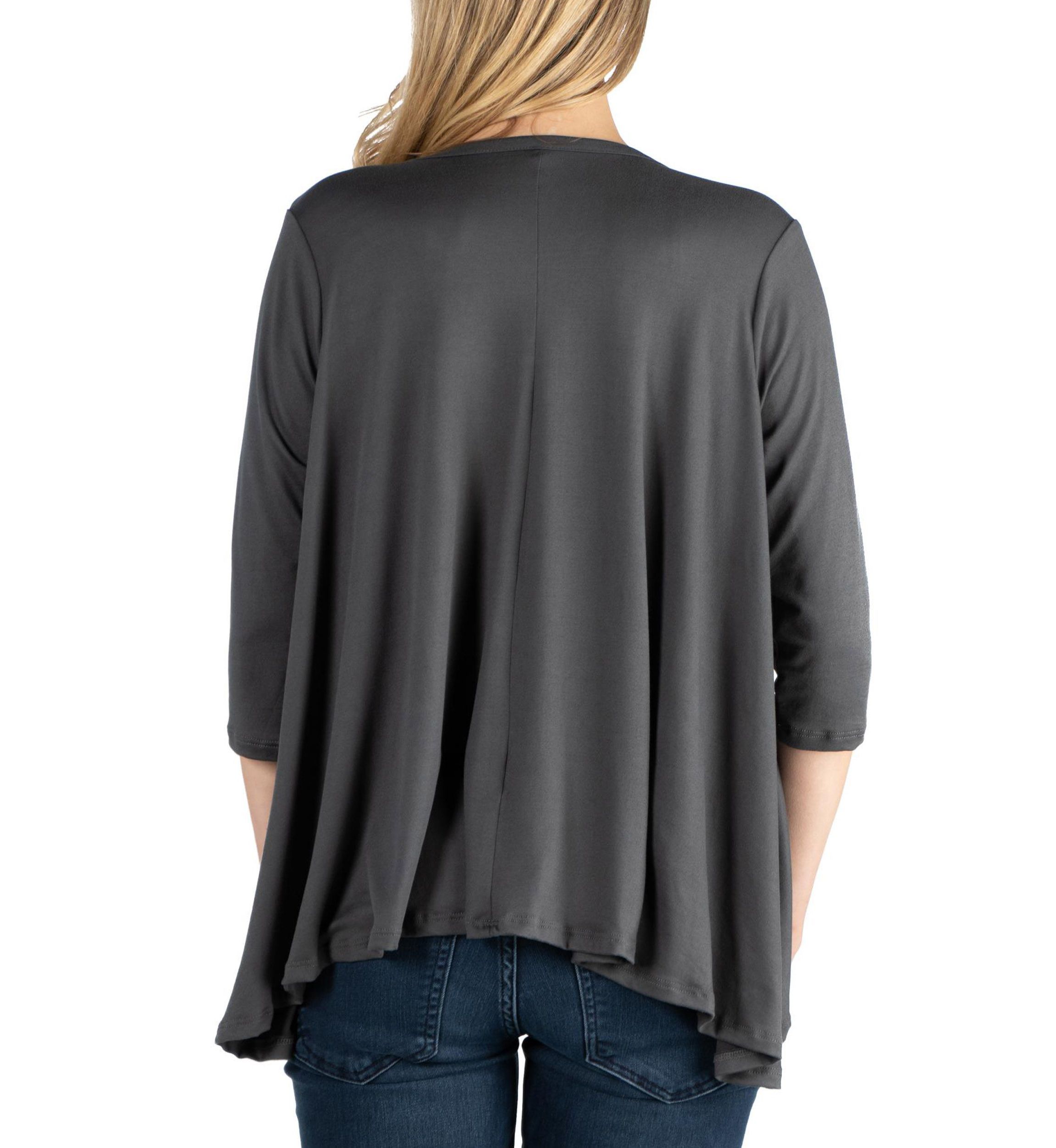 Elbow Length Sleeve Maternity Open Cardigan