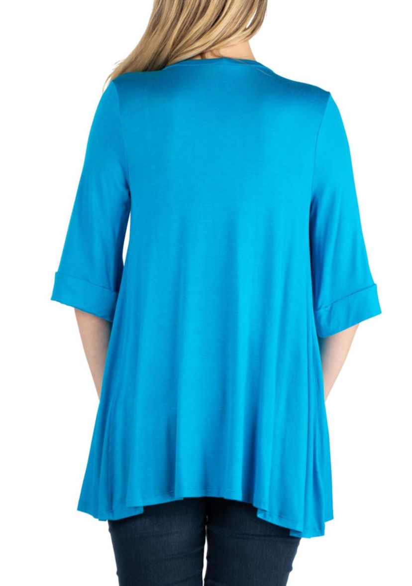 Open Front Elbow Length Sleeve Maternity Cardigan