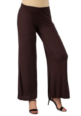 24seven Comfort Apparel Womens Comfortable Solid Color Maternity Palazzo Pants