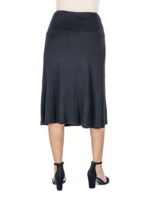 A Line Elastic Waist Knee Length Maternity Skirt