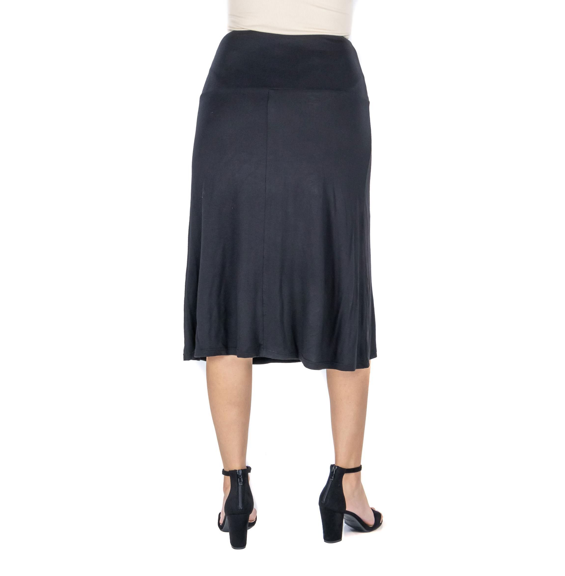 A Line Elastic Waist Knee Length Maternity Skirt