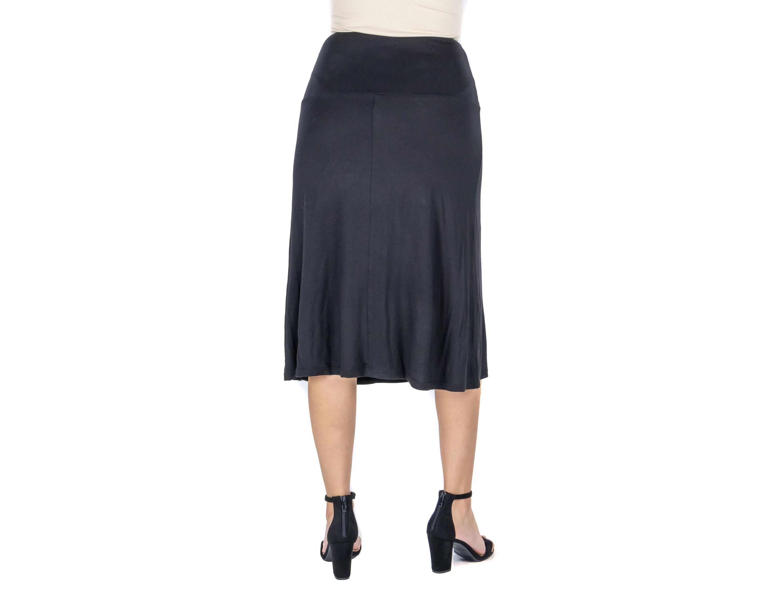 A Line Elastic Waist Knee Length Maternity Skirt