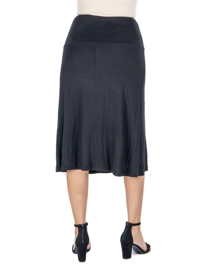 A Line Elastic Waist Knee Length Maternity Skirt