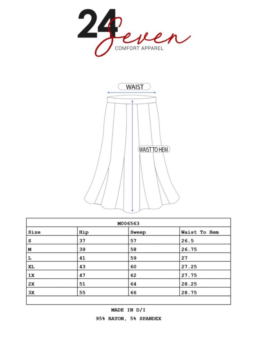 A Line Elastic Waist Knee Length Maternity Skirt